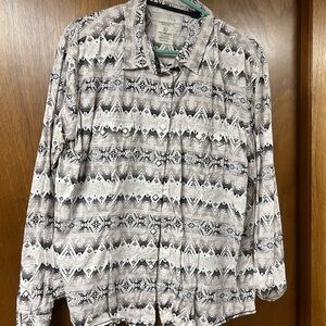 Panhandle Western Button Down Black and White